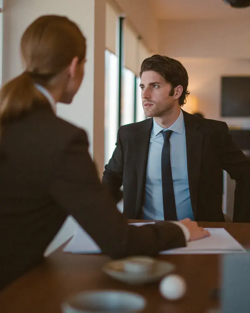 Household office staff at work in a calm, elegant private office